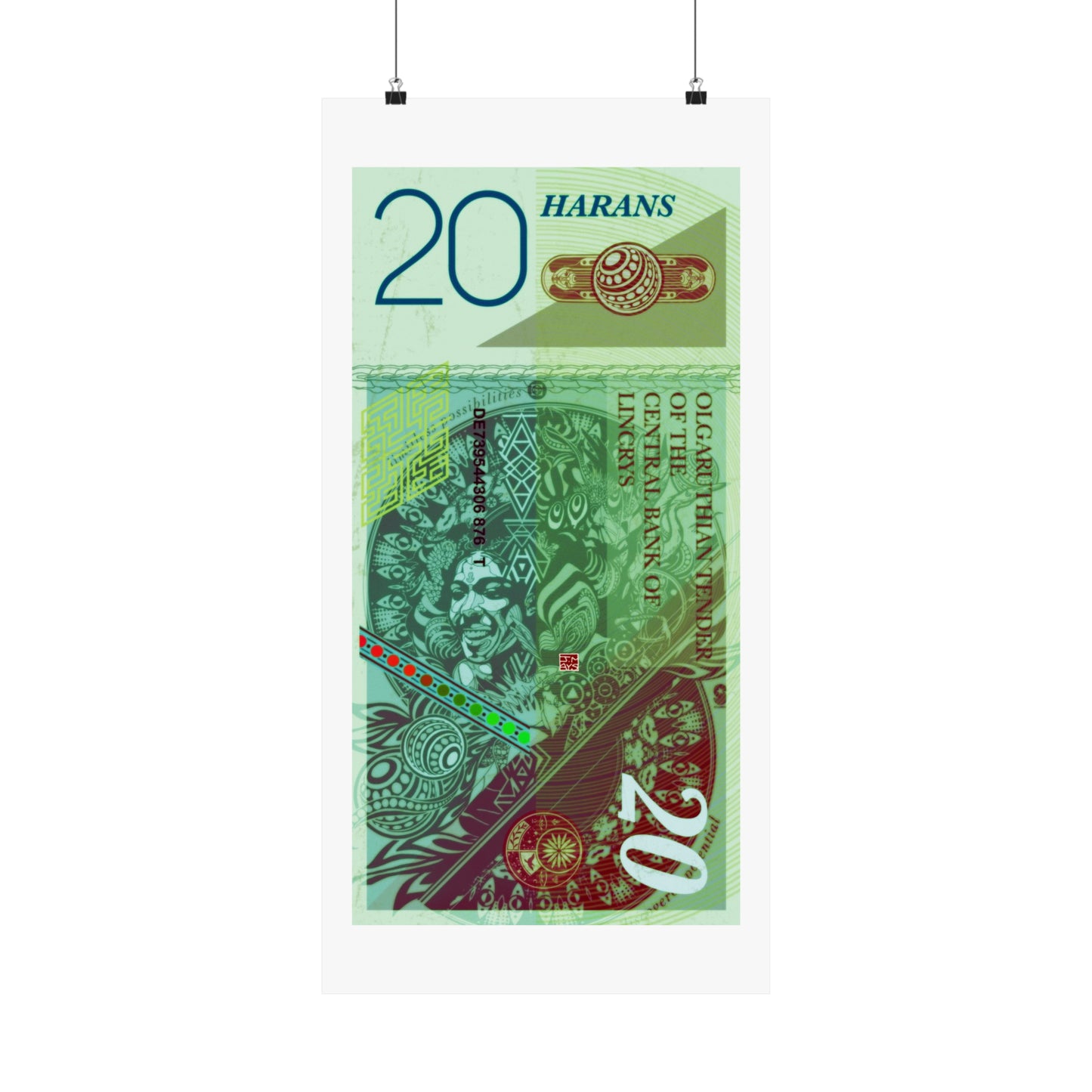 Haran 20 Note Poster -15x30