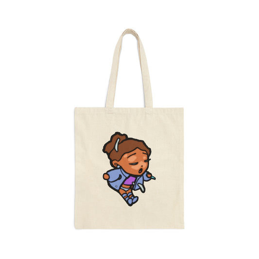 Ines Ardley Chibi Cotton Canvas Tote Bag